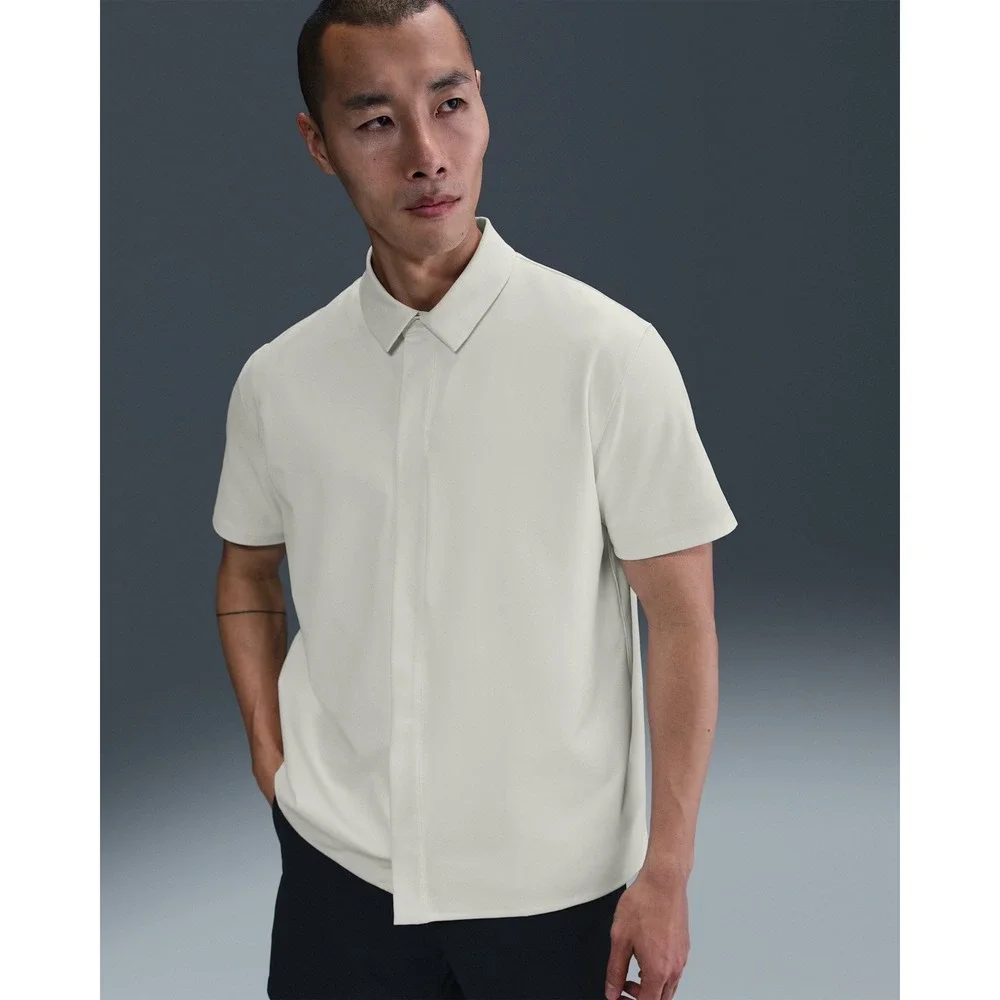 Nike 24.7 Perfect Stretch‎ Men's S Dri-FIT Top Short Sleeve HQ6958-133 Bone NEW